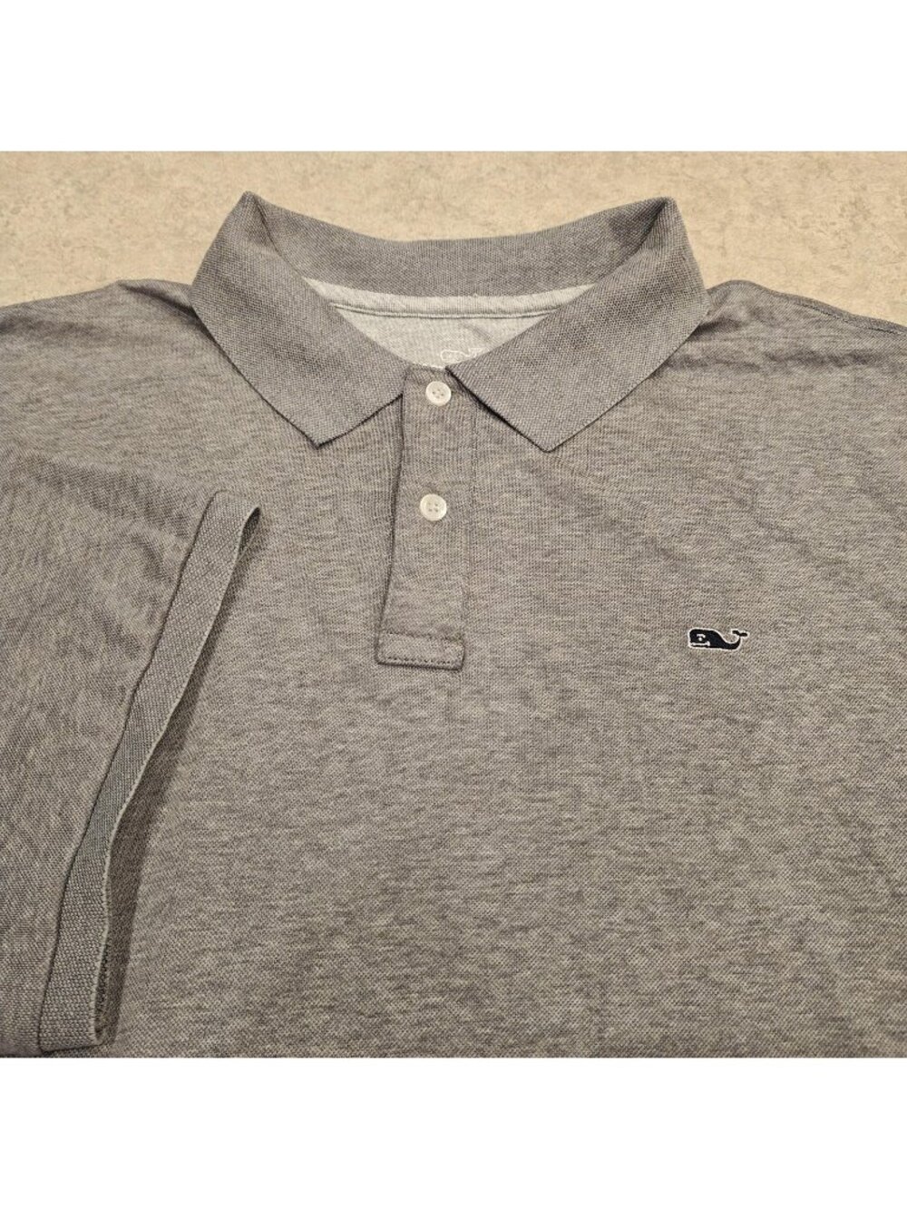 Vineyard Vines Edgartown Polo Shirt Mens 2XL Gray Performance Stretch Whale Logo